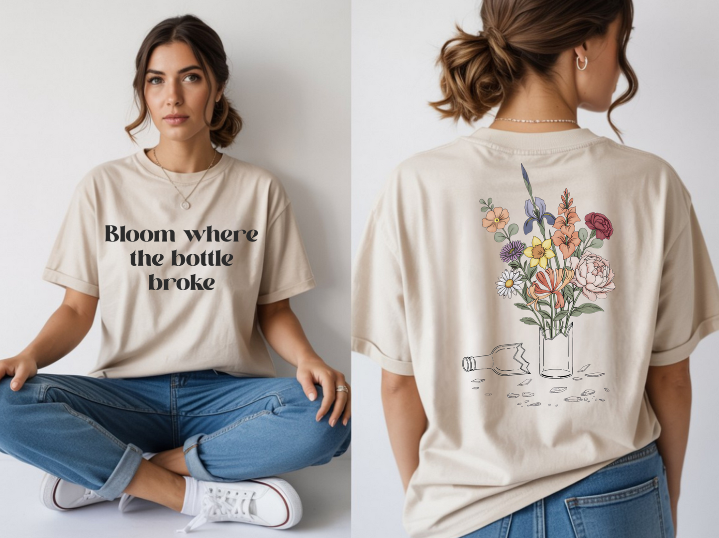 Bloom Where The Bottle Broke Unisex Tee